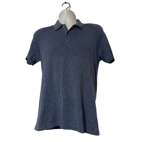 Lululemon Vent Tech Wicking Polo Shirt Slim Fit Men's Night Sea Soft Denim Small - Picture 1 of 6